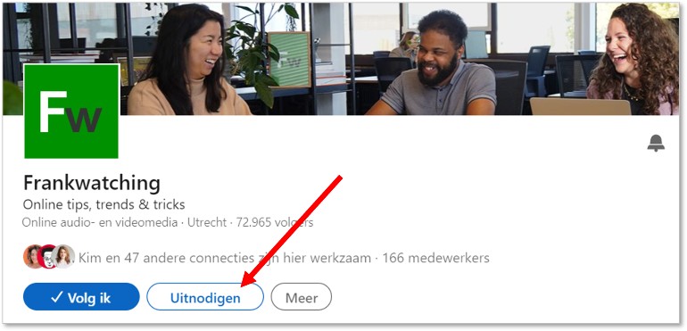 Niet-beheerders uitnodigen voor bedrijfspagina.