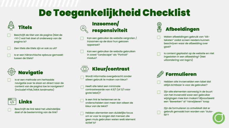 Afbeelding van de toegankelijkheid-checklist