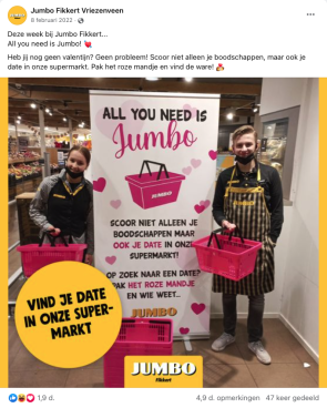 content Valentijnsdag roze mandjes Jumbo