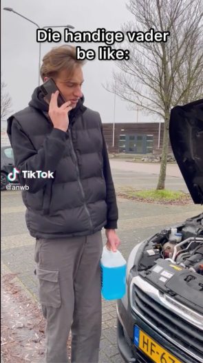 Voorbeeld TikTok met influencer van ANWB