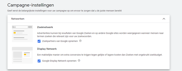Zoekpartners vinden in de Google Ads instellingen