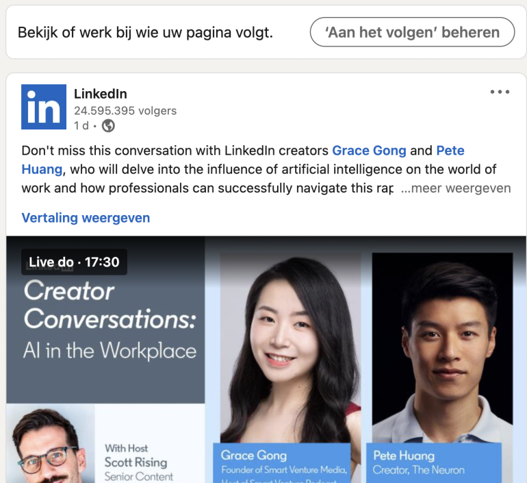 LinkedIn update
