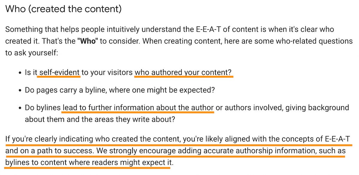 Laat zien wie de content heeft gemaakt, uitgangspunten Google