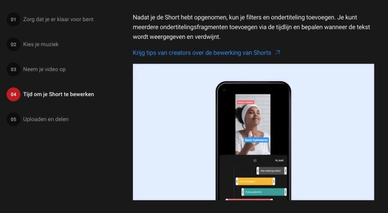 Stap 4 YouTube Short bewerken