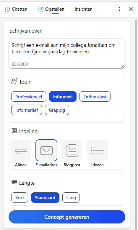Tabje opstellen in Edge