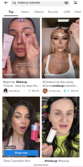 voorbeeld search ads tiktok