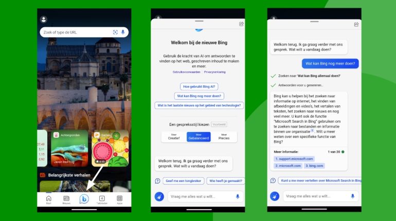 Bing als app