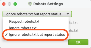 screaming frog robots.txt configuratie