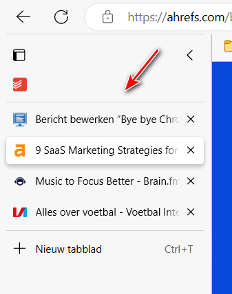 Verticale tabjes: een uitkomst in Edge