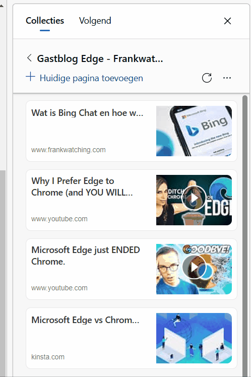 Voorbeeld van hoe je een notitie kunt toevoegen aan een opgeslagen artikel