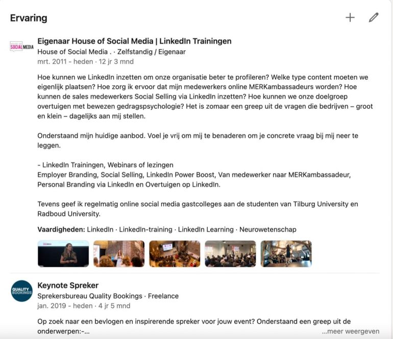Werkervaring toevoegen aan LinkedIn.