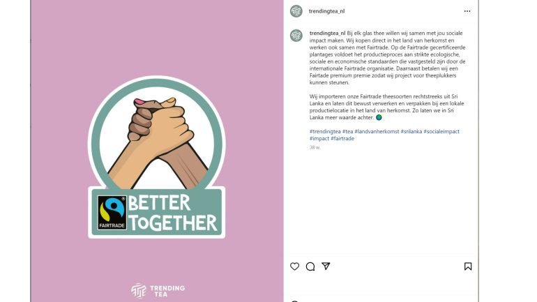 Voorbeeld op Instagram van TrendingTea.