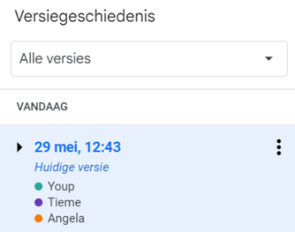 Versiegeschiedenis bekijken