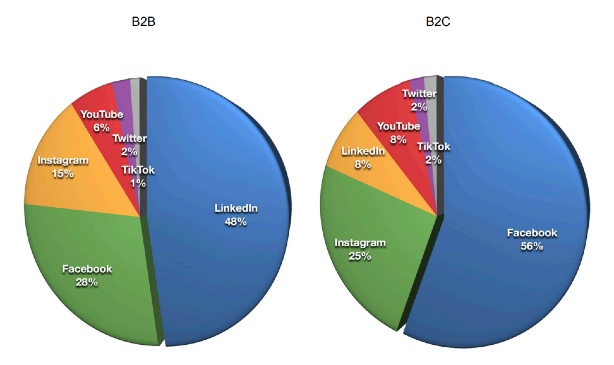 Belangrijkste social platforms b2b b2c.