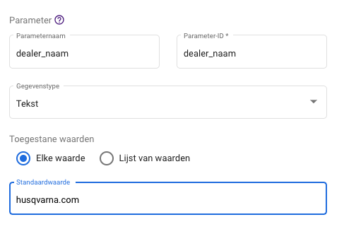 Parameter-naam toevoegen in Google Looker Studio
