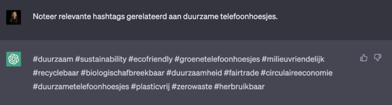 Voorbeeld ChatGPT helpt bij een reactie