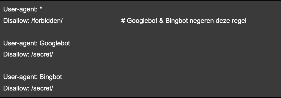 codevoorbeeld voor robots.txt