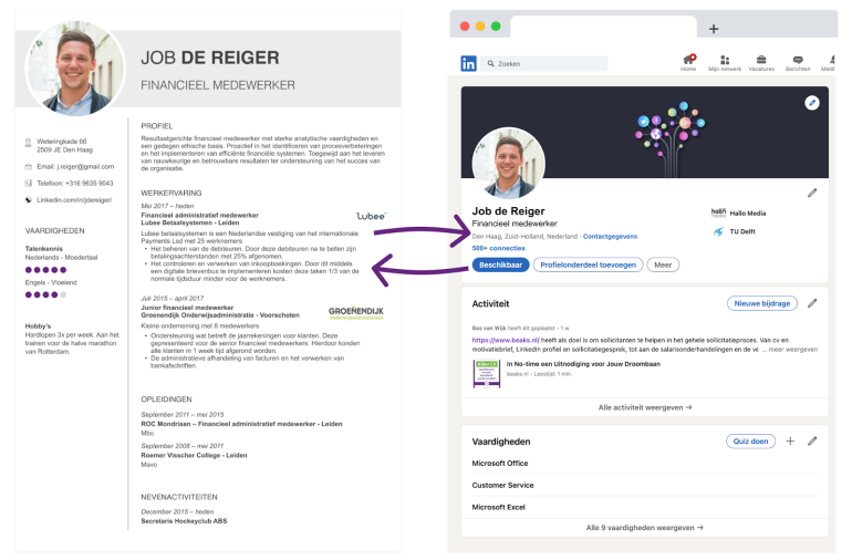 cv versus LinkedIn