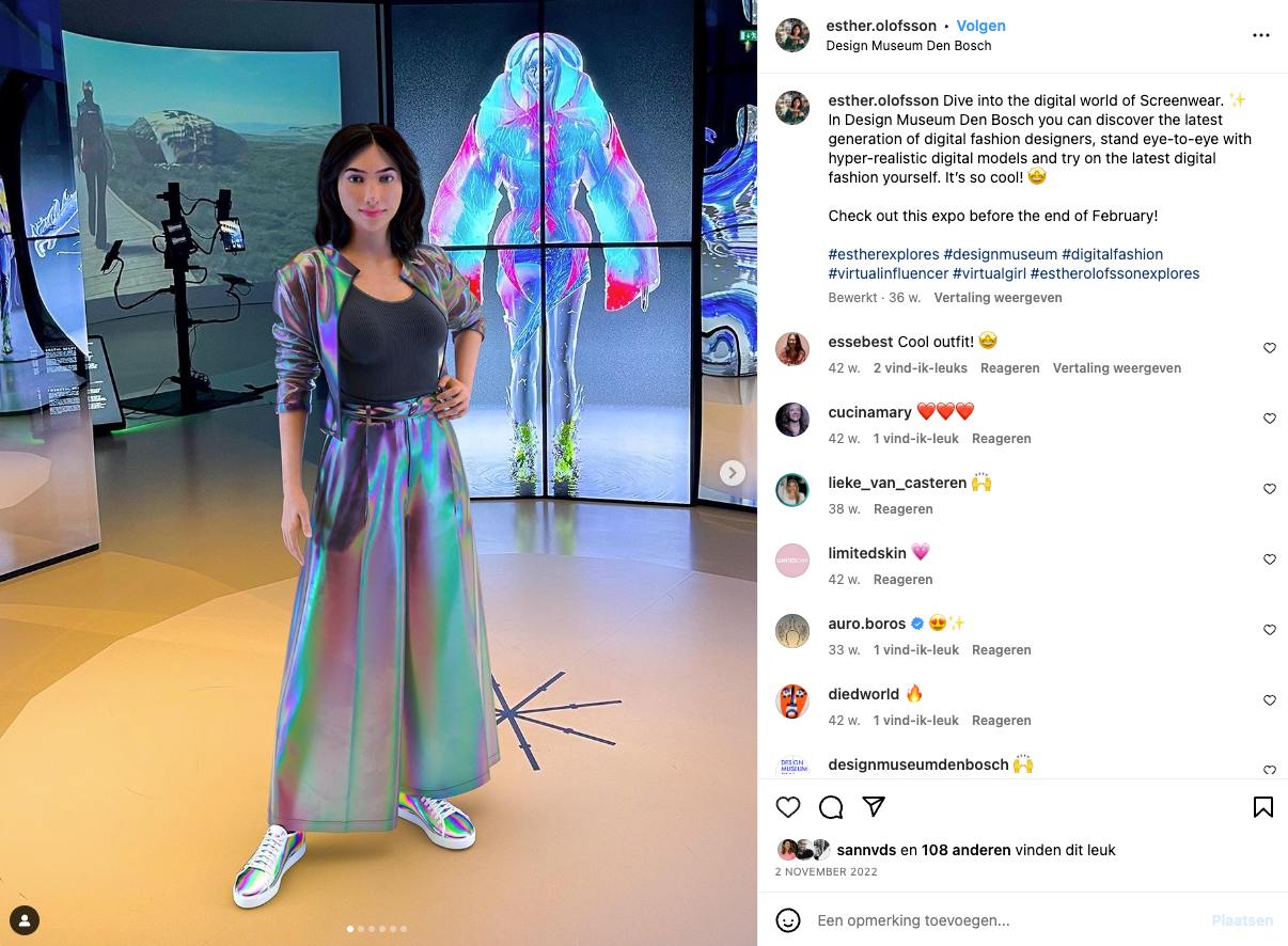 Virtuele influencer esther olofsson