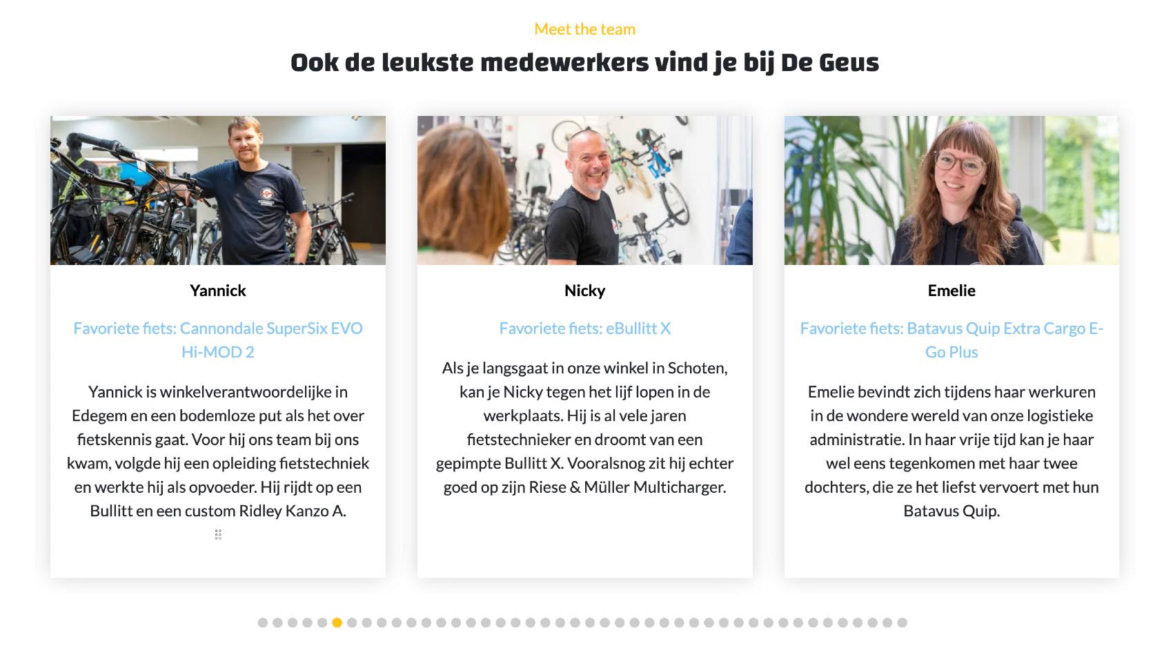 De over ons pagina van Fietsen de Geus.