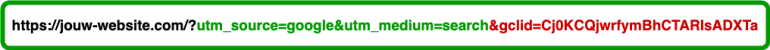 IOS717 link tracking blokkade voorbeeld URL GCLID Google Ads UTM parameters gemaakt in Draw.io