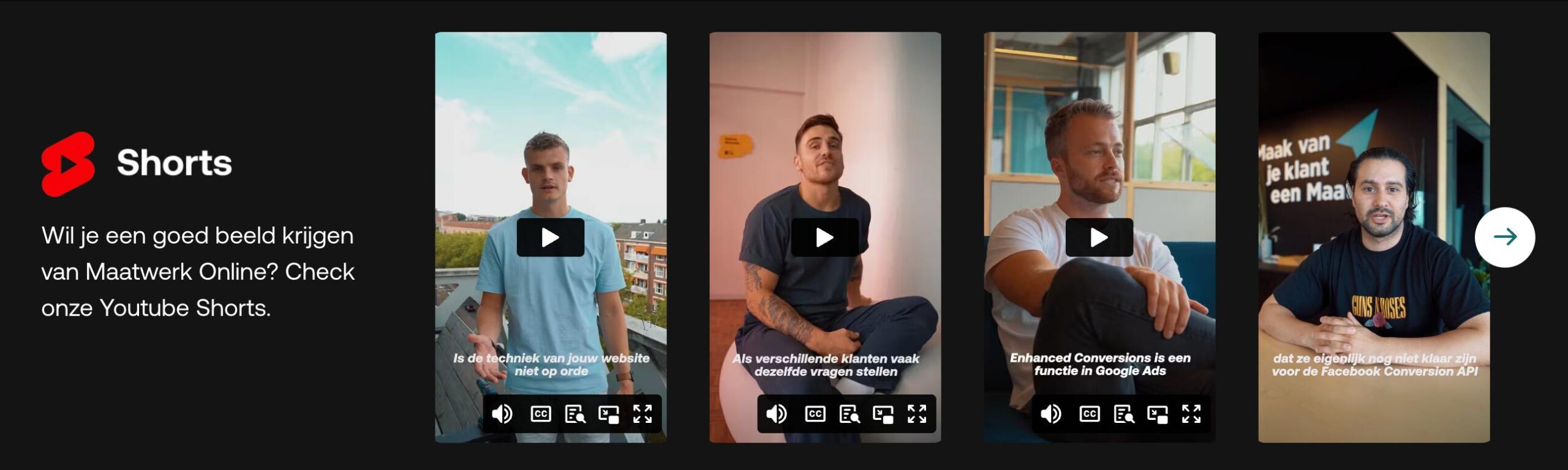 De 'over ons'-pagina van Maatwerk Online.