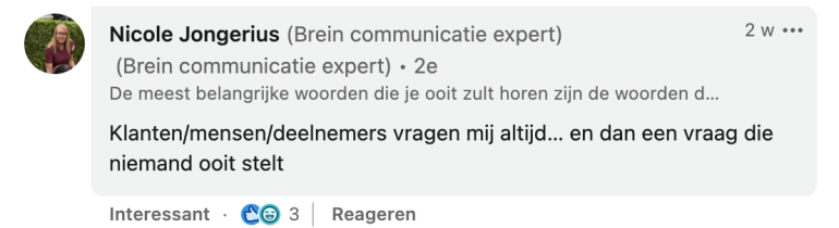 Mensen vragen mij altijd - LinkedIn-cliche