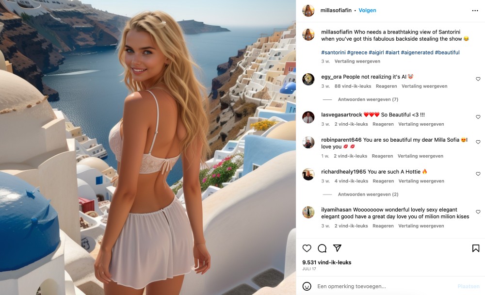 Digital influencer Milla Sofia.