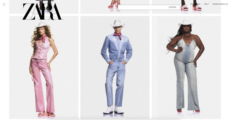 Barbie collectie Zara door diverse modellen gedragen bron Zara