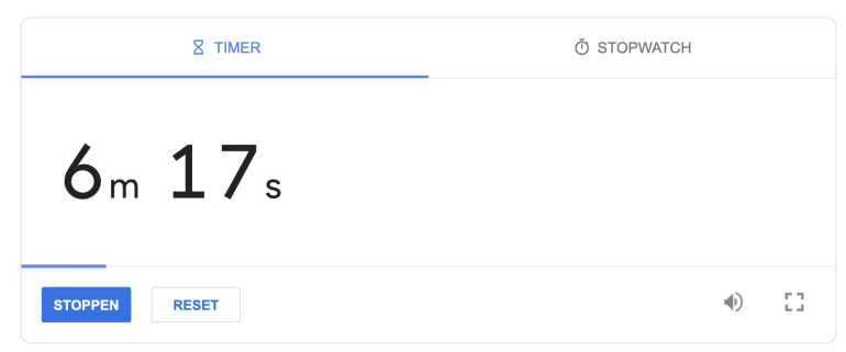 Timer aanzetten in Google.