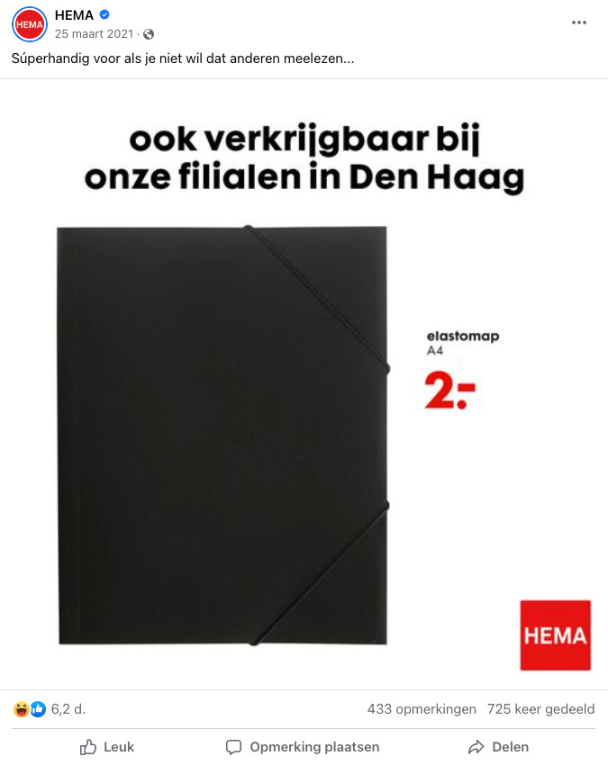 Inhaker voorbeeld Hema
