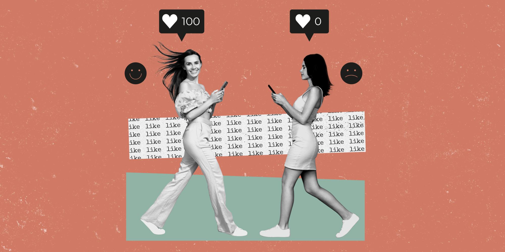 2 meiden in gesprek op social media