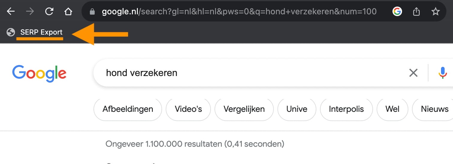 Exporteer het CSV-bestand. 