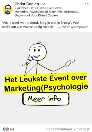 Screenshot van thought leader-advertentie van Christ Coolen op LinkedIn