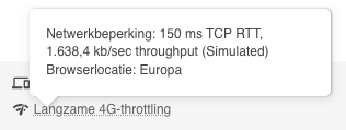 netwerk throttling in pagespeed insights