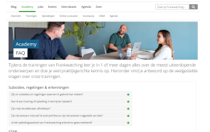 Voorbeeld van een FAQ-pagina op Frankwatching om lokale SEO te verbeteren