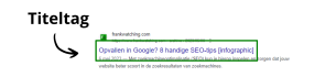 Voorbeeld titeltag in Google