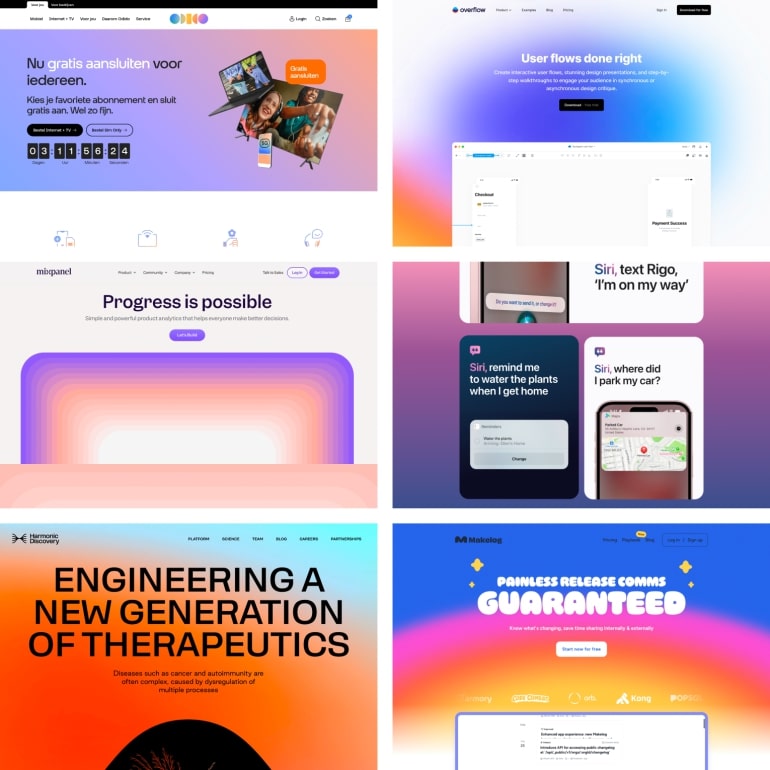 Voorbeelden gradients (trend)