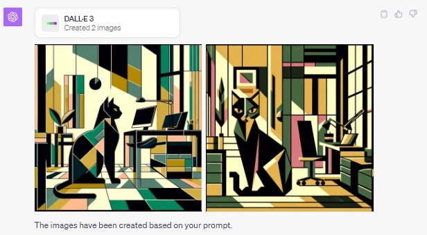 Output kunst zwarte kat