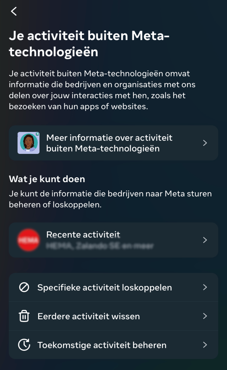 Instagram tracking loskoppelen