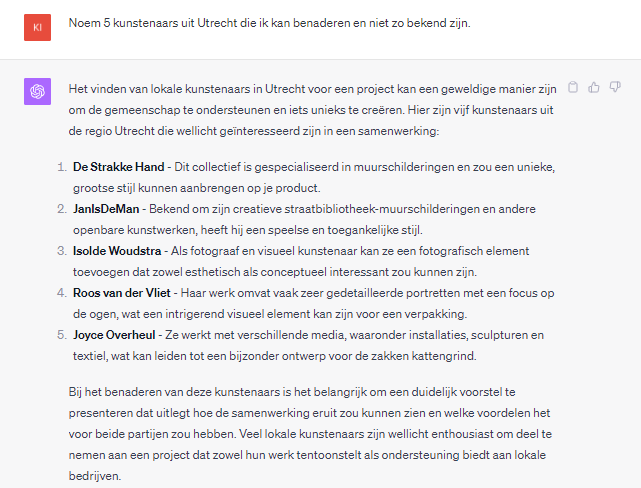 Voorbeeld prompt