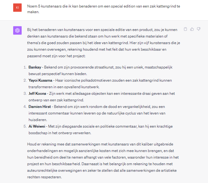 Voorbeeld prompt