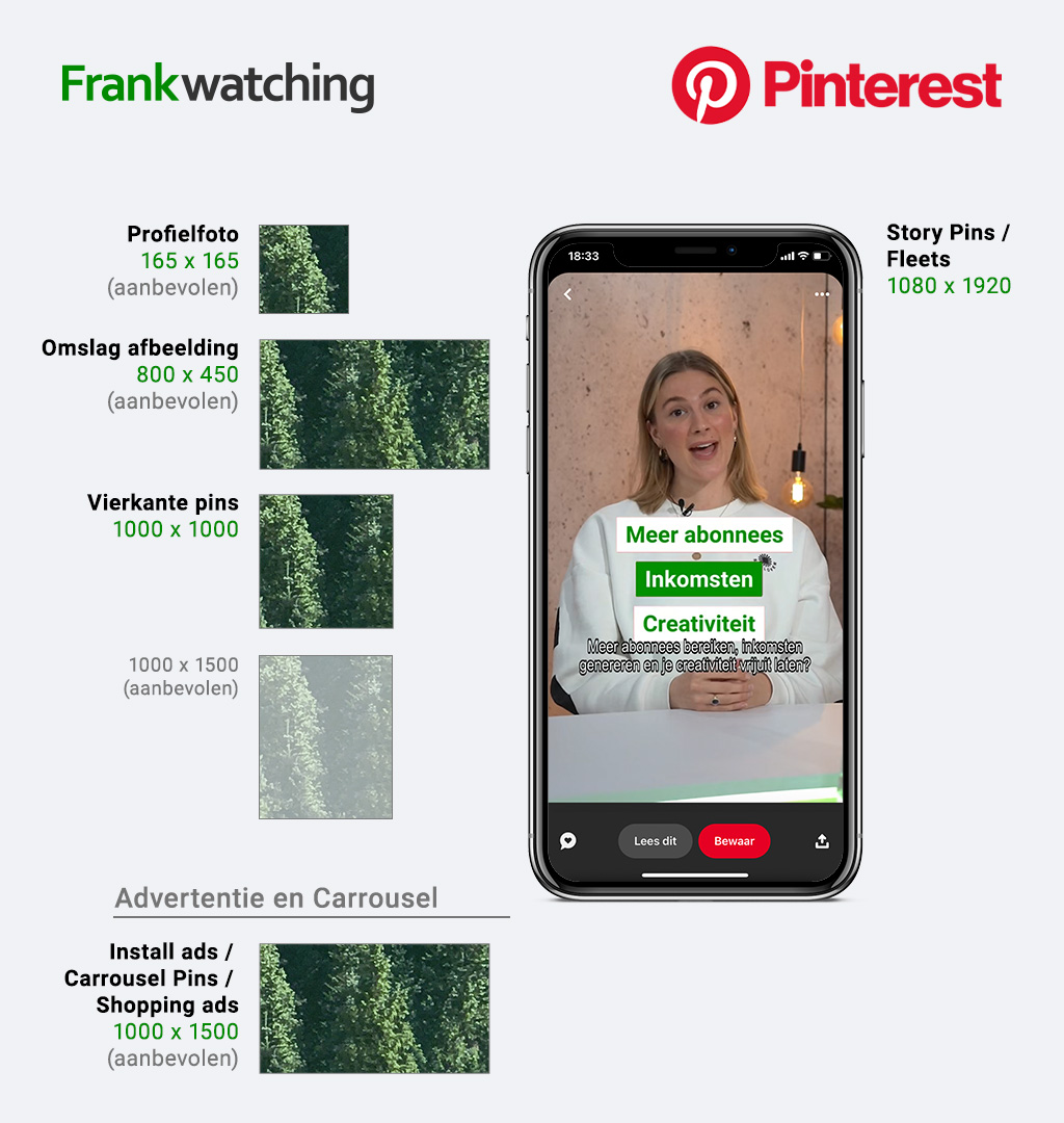 Socialmedia-afmetingen Pinterest 2024.