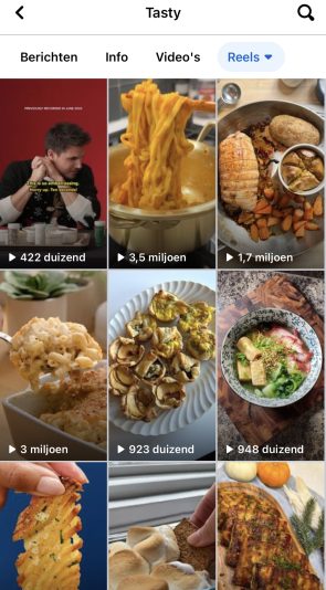 Zoekmachine optimalisatie zorgt voor veel views op Facebook voor Tasty.