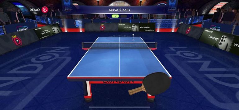 Samsung in-game-advertentie tafeltennis