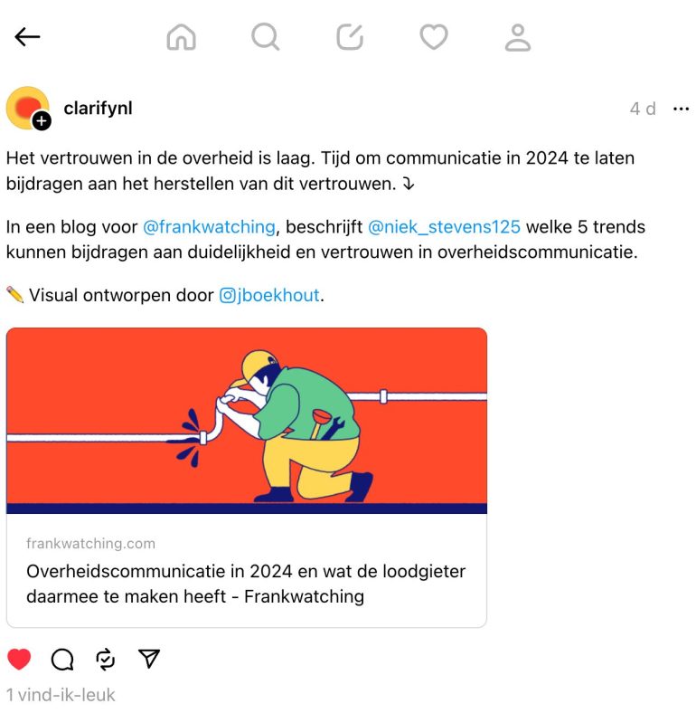 Hoe een mention eruitziet.
