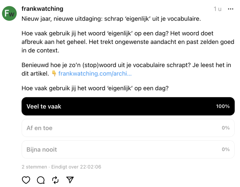 Een voorbeeld van een poll.