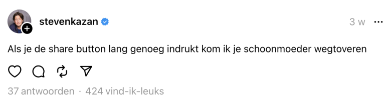 Steven Kazan berichtje.
