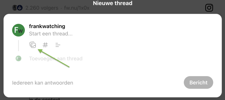 Hoe je een afbeelding of video toevoegt aan Threads.