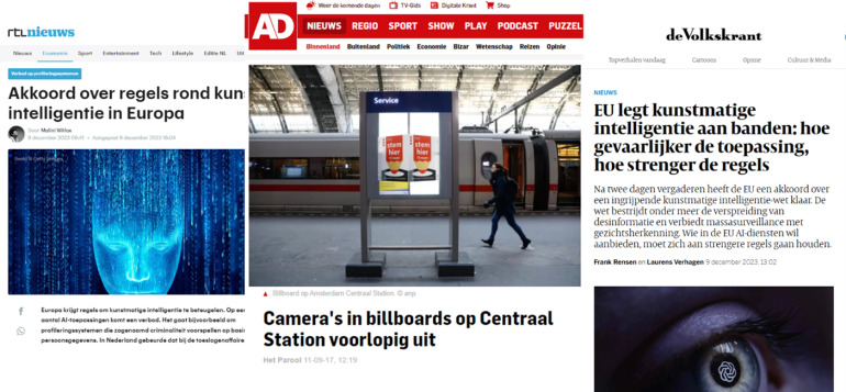 Krantenkoppen van AI in combinatie met de EU